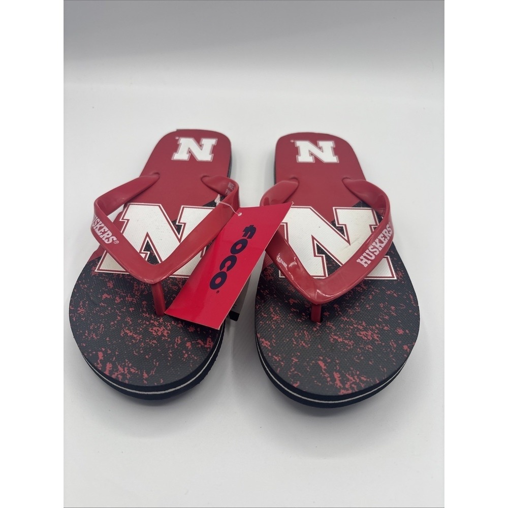 Foco Nebraska Cornhuskers Unisex Flip Flops Size Adult Medium‎